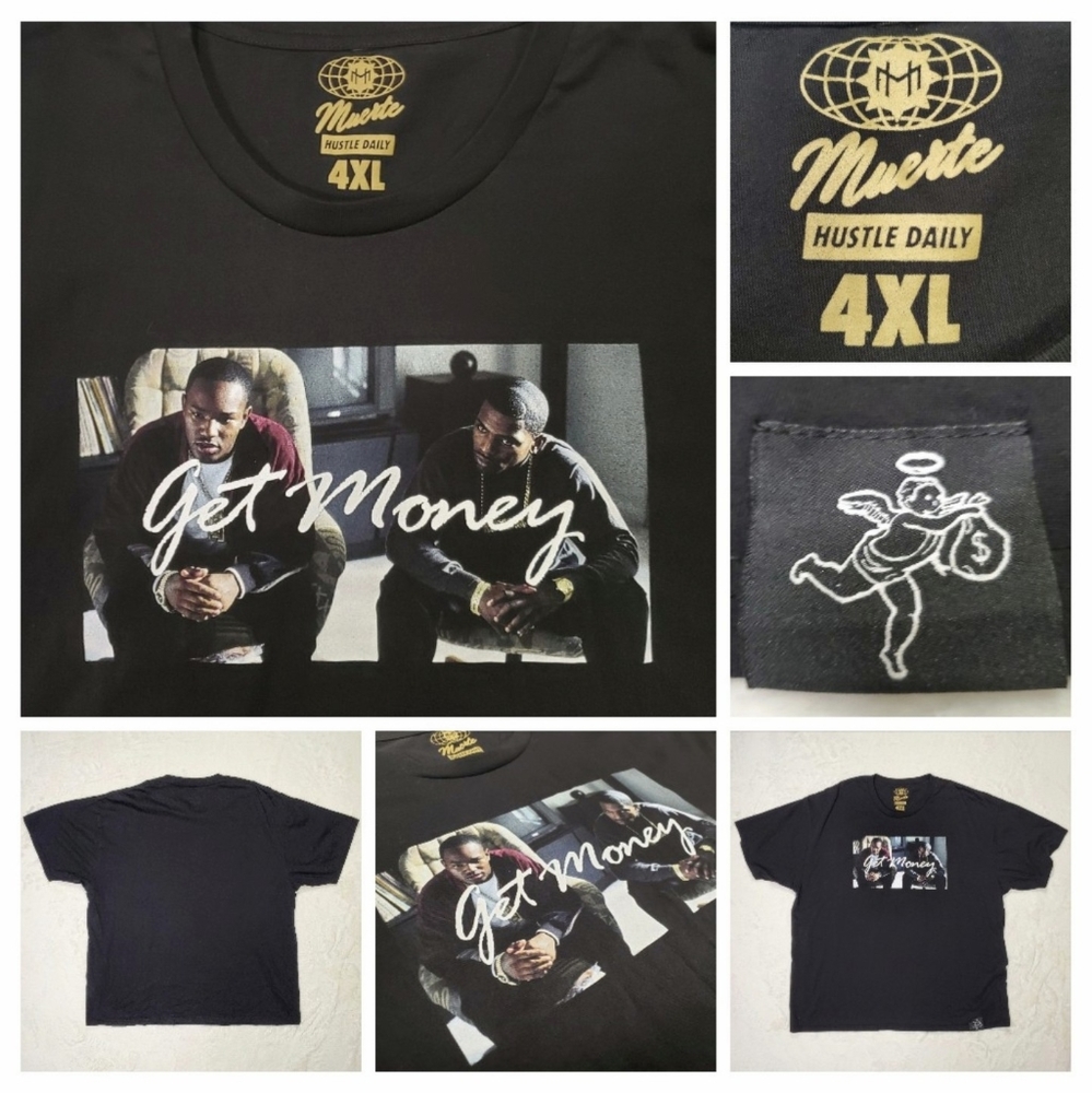HastaMuerte Get Money Paid In Full Black T-Shirt 4Xl NWOT Rico / Cam'ron & Mitch